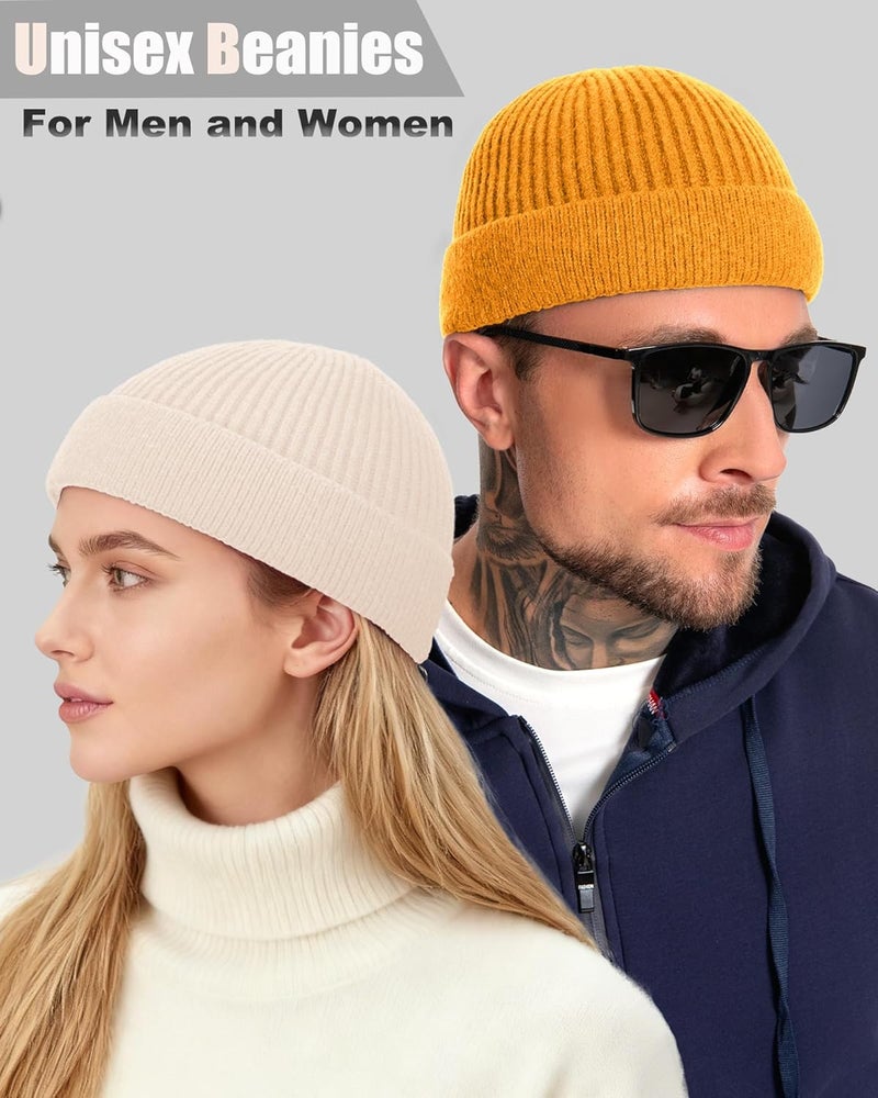 Roybens Short Fisherman Beanie for Men Women, Wool Warm Winter Hat, Swag Knit Cuff Soft Trawler Beanies Watch Cap Skull Caps - Image 3